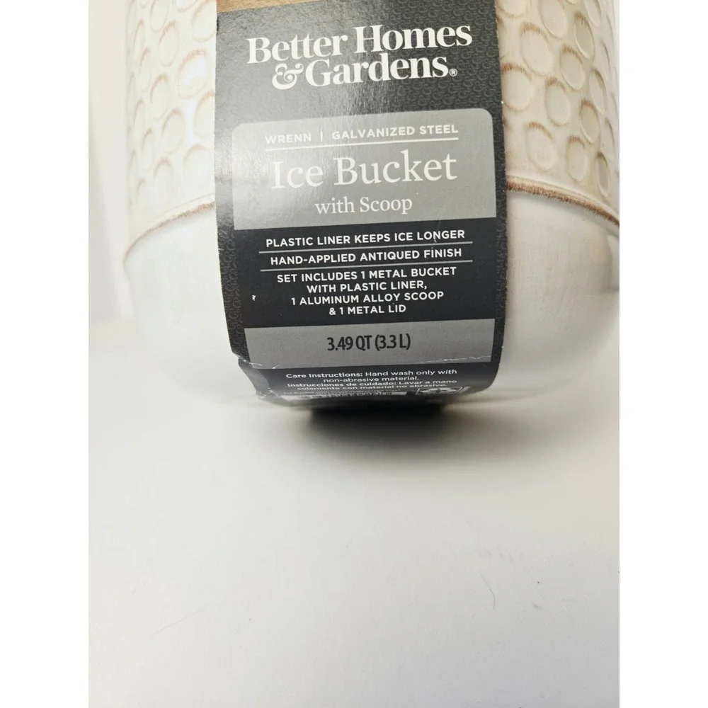 Better Homes & Garden Ice Bucket NEW galvanized steel farmhouse 3.49qt